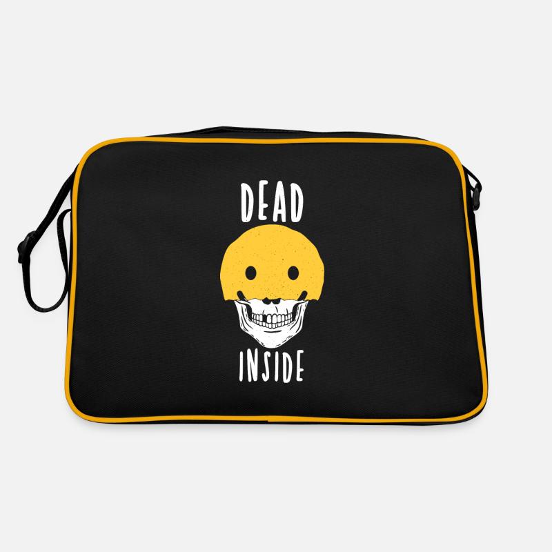Dead Inside Smiley - Mental Health Spruch Retro Tasche