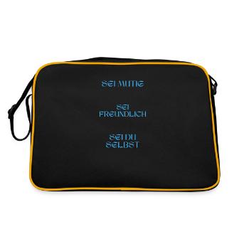 Sei mutig, sei freundlich, sei du selbst. - Retro Tasche - Schwarz/Gold - Hinten