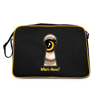Wer ist da? - Retro Tasche - Schwarz/Gold - Hinten