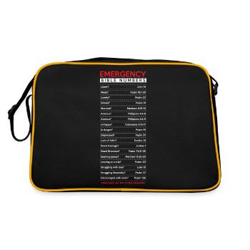 Bible emergency numbers christian bible school and - Retro Bag - black/gold - Back