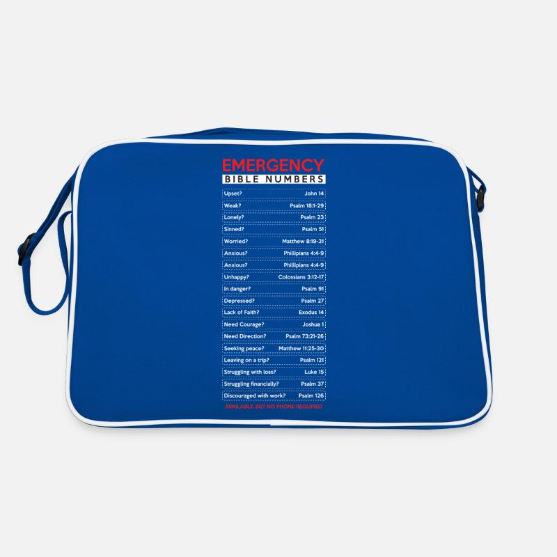 Numéros d'urgence de la bible Sac Retro