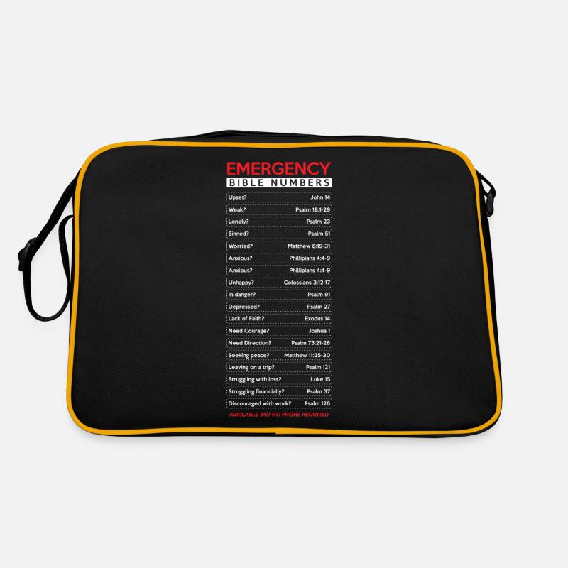 Numéros d'urgence de la bible Sac Retro