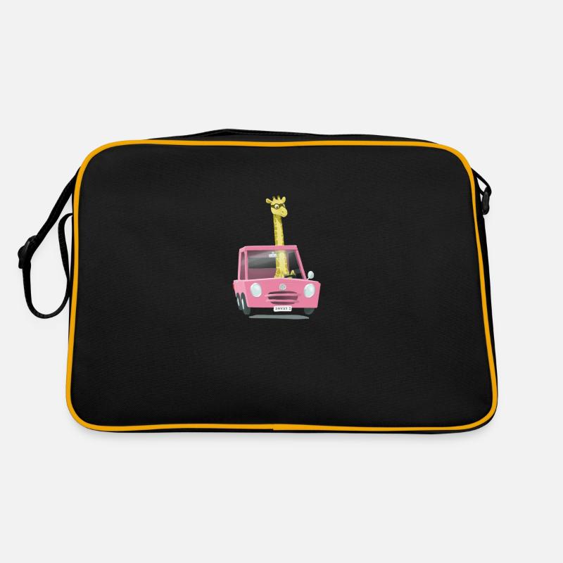 Giraffe car - Sac Retro - noir/or
