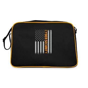Cybersecurity American Flag - Retro Tasche - Schwarz/Gold - Hinten
