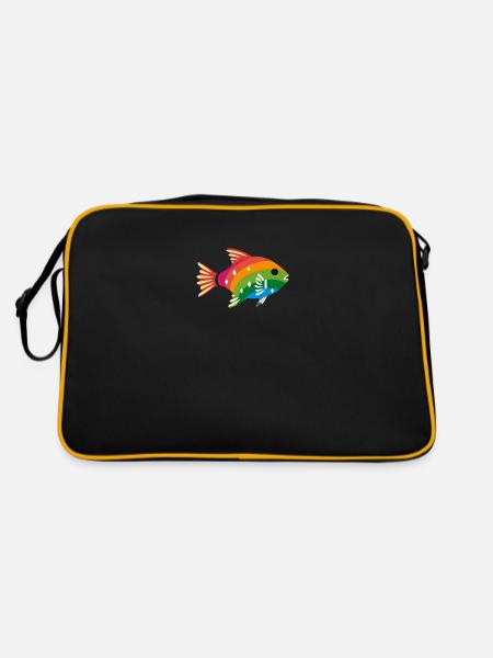 LGBTQIA+ Fisch - Retro Tasche - Schwarz/Gold - Hinten