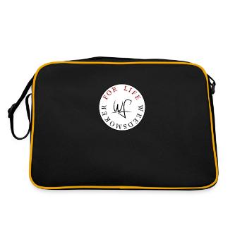 Weedsmoker For-Life White - Retro Tasche - Schwarz/Gold - Hinten