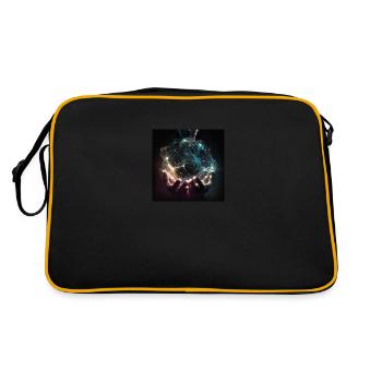 Hands that hold light/energy - Retro Bag - black/gold - Back