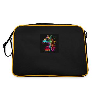Girafe aux couleurs néon, synthwave / 80s - Sac Retro - noir/or - Dos