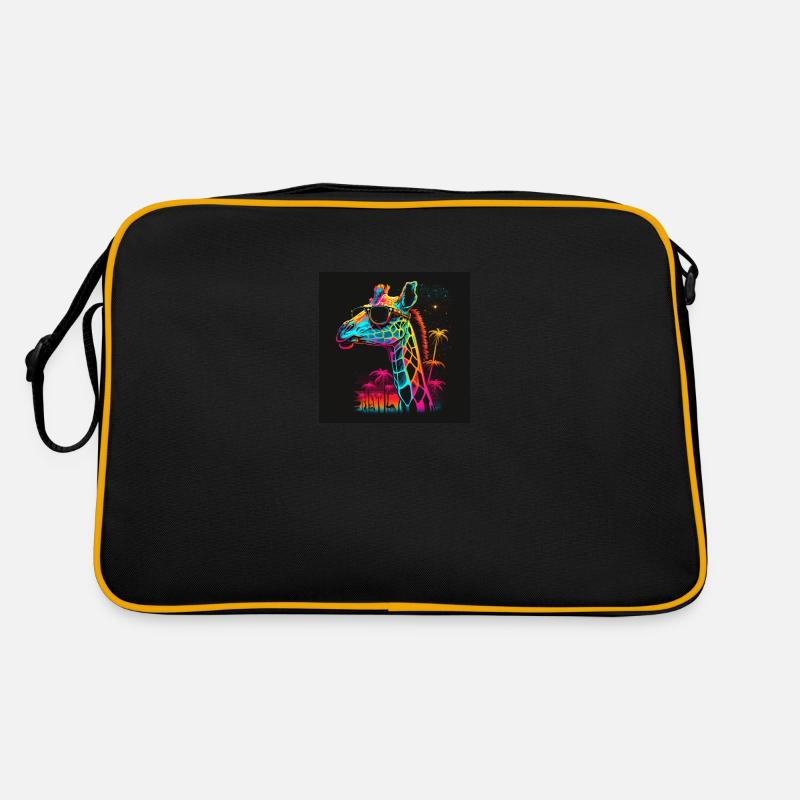 Girafe aux couleurs néon, synthwave / 80s Sac Retro