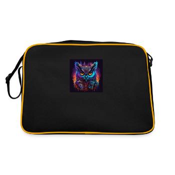 Hibou aux couleurs néon, synthwave / années 80 - Sac Retro - noir/or - Dos