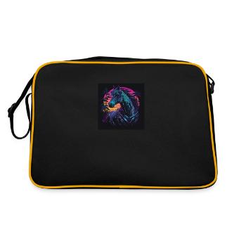 Cheval aux couleurs néon, synthwave / 80s - Sac Retro - noir/or - Dos