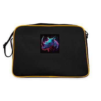 Rhinocéros aux couleurs néon, synthwave / années 80 - Sac Retro - noir/or - Dos