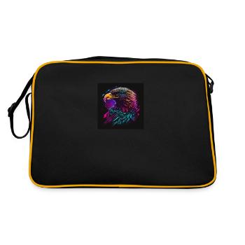 Aigle aux couleurs néon, synthwave / années 80 - Sac Retro - noir/or - Dos