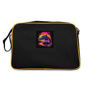 Crocodile aux couleurs néon, synthwave / années 80 - Sac Retro - noir/or - Dos