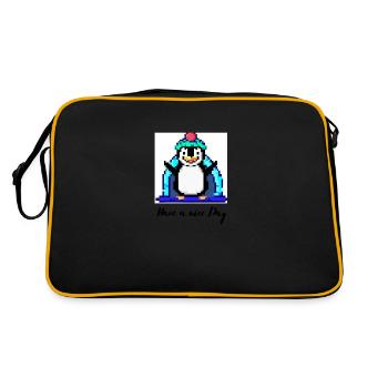 have a nice day penguin - Retro Bag - black/gold - Back