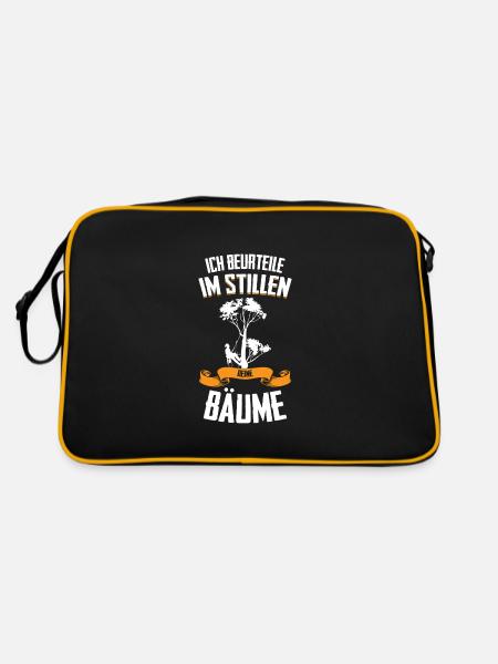 Baumpfleger Forstwirt Kettensäge Geschenk - Retro Tasche - Schwarz/Gold