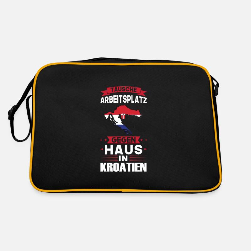 Kroatien Flagge Kroatisch Geschenk Retro Tasche