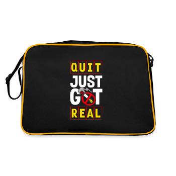 Nichtraucher Rauchverbot Glimmstengel - Retro Tasche - Schwarz/Gold - Hinten