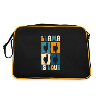 Lama Ferme Animal Amérique du Sud Doux - Sac Retro - noir/or - Dos