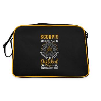 Horoskop Sterne Charakter - Retro Tasche - Schwarz/Gold - Hinten