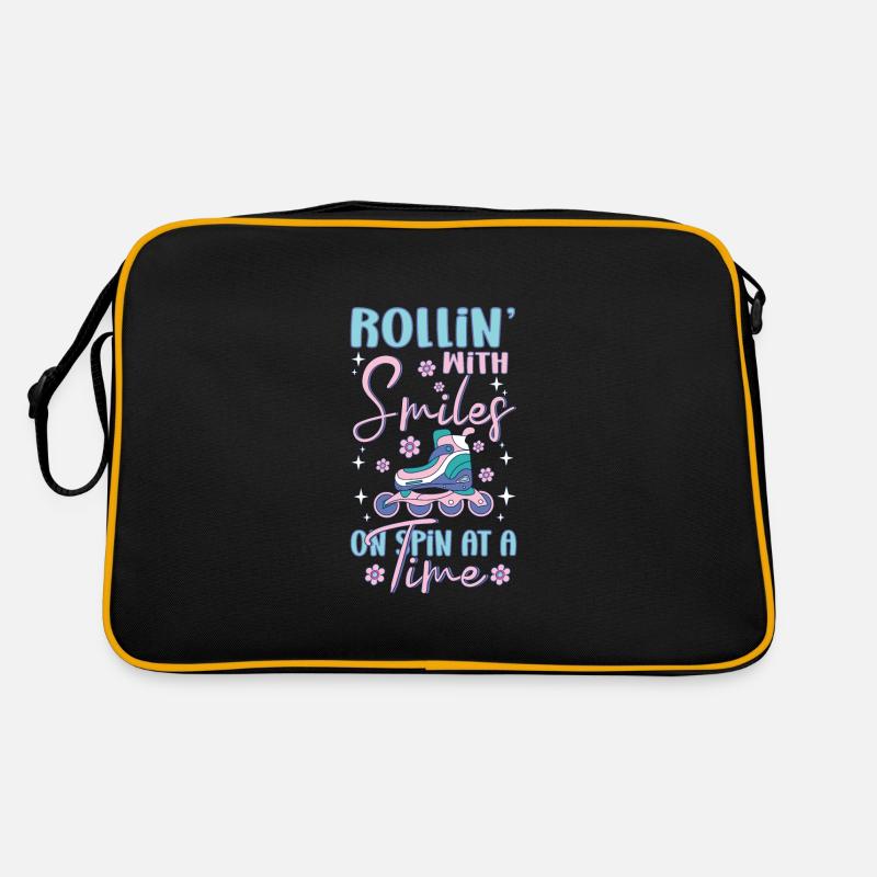 Inline Rollerblades Blade Rollin With Smiles Gifts - Retro Tasche - Schwarz/Gold