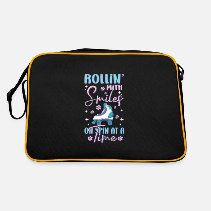 Rollerskater Party Rollin With Smiles Gift Retro Tasche