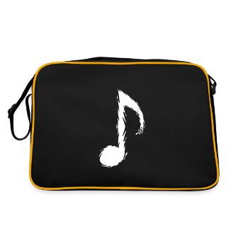 Musiknote Bürste Design Modern Vektor Weiß - Retro Tasche - Schwarz/Gold - Hinten