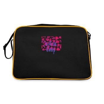 Liebe & Frieden auf Russisch · Bulgarisch - Retro Tasche - Schwarz/Gold - Hinten