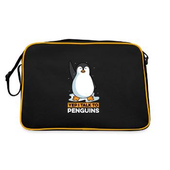 Sprechen Sie mit Pinguinen Wildlife Rehabilitator - Retro Tasche - Schwarz/Gold - Hinten