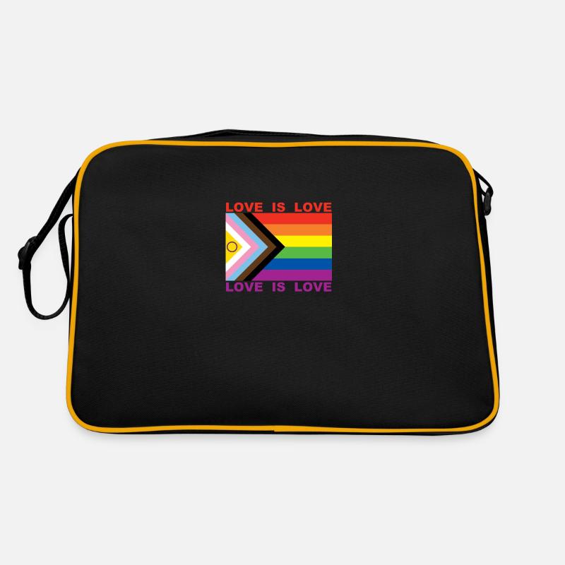 LOVE IS LOVE - Retro Tasche - Schwarz/Gold