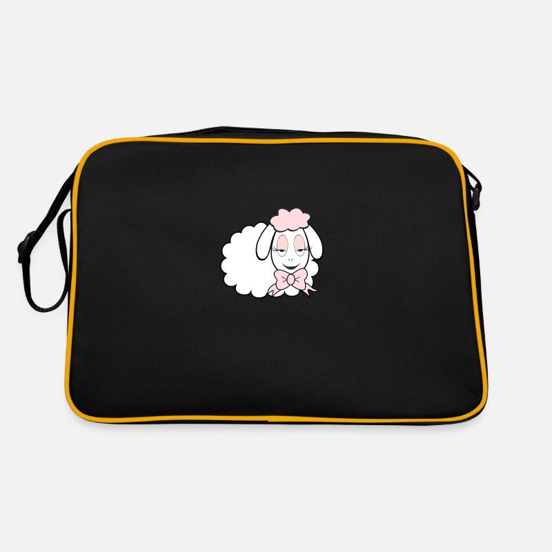 Schäfchen, Schaf - Retro Tasche - Schwarz/Gold