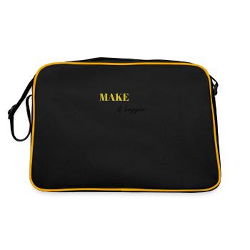 Make it happen - Retro Tasche - Schwarz/Gold - Hinten