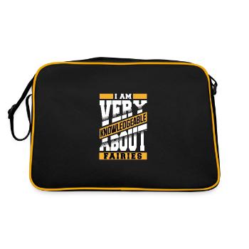 I Am Very Knowledgeable About Fairies - Retro Bag - black/gold - Back