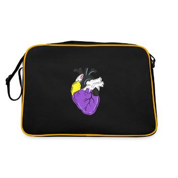 Fierté non binaire Cœur Fierté non binaire - Sac Retro - noir/or - Dos