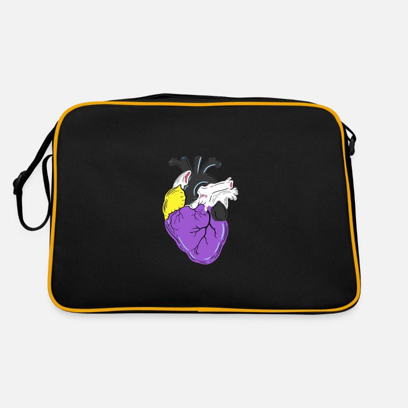 Nonbinary Pride Herz Nonbinary Pride Retro Tasche