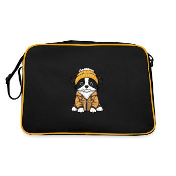 Border Collie Chien Élégant - Sac Retro - noir/or - Dos
