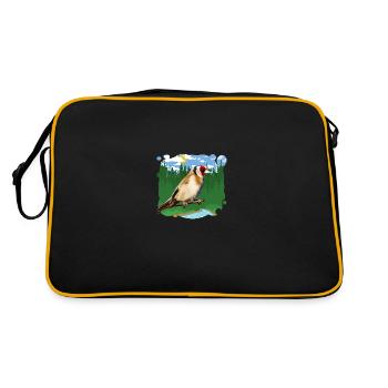 Oiseau Chardonneret élégant protection des animaux - Sac Retro - noir/or - Dos