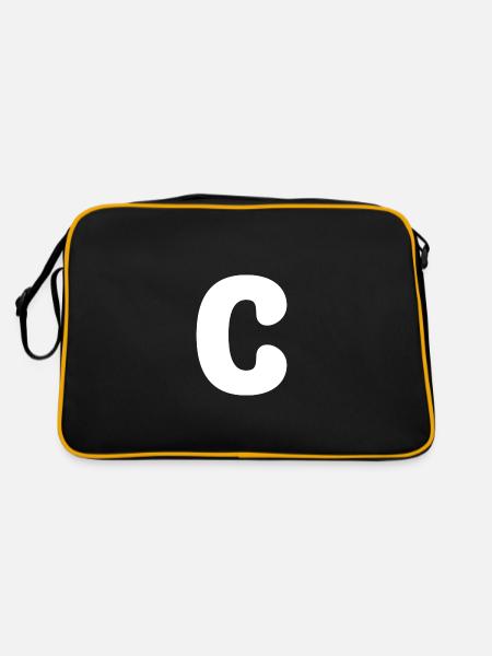 C - Retro Tasche - Schwarz/Gold - Hinten