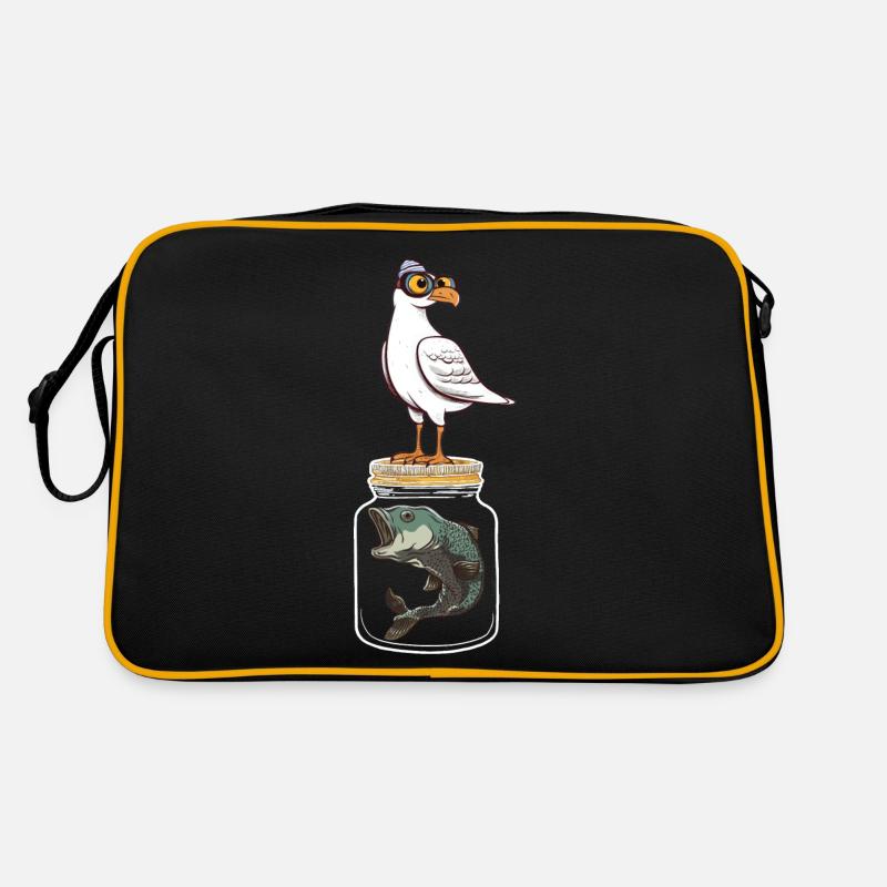 Seagull Seagulls Fish Fish Seagull Maritime Retro Bag