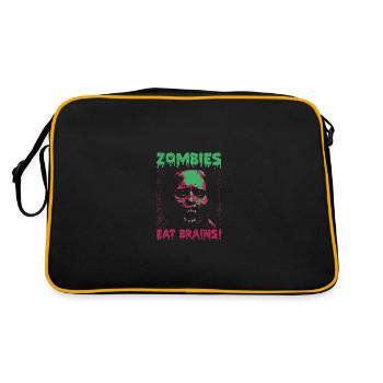 Zombies eat brains - Retro Bag - black/gold - Back