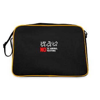 No to Animal Testing Animal Protection Advocacy - Retro Bag - black/gold - Back