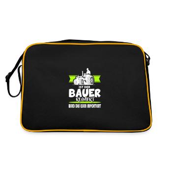 Ist der Bauer ruiniert Demostration Protest - Retro Tasche - Schwarz/Gold - Hinten