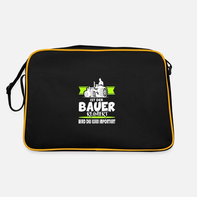 Ist der Bauer ruiniert Demostration Protest - Retro Tasche - Schwarz/Gold
