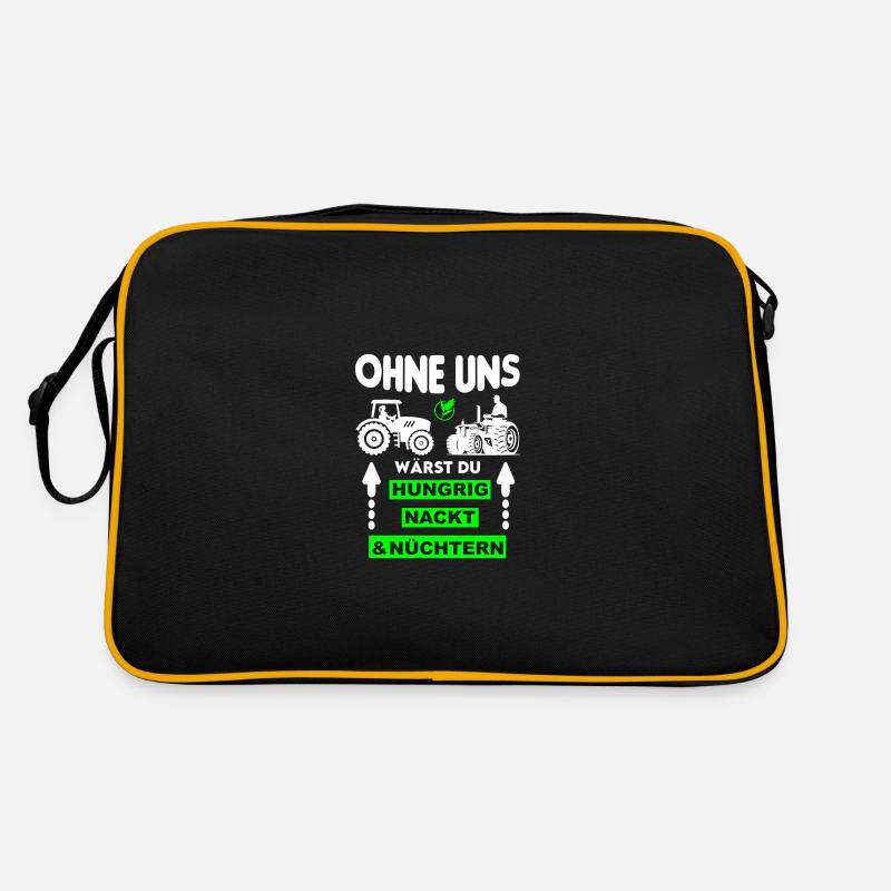 Bauer Hungrig Nackt Nüchtern Protest Retro Tasche