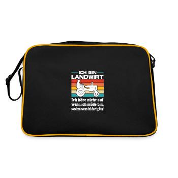 Bauern Protest Landwirt Schnauze voll - Retro Tasche - Schwarz/Gold - Hinten
