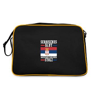 Serbian Serbian Serbia - Retro Bag - black/gold - Back