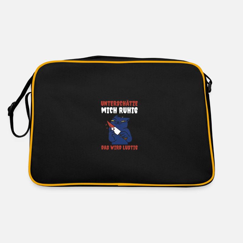 Katze Unterschätze Mich Ruhig Das Wird Lustig Retro Tasche