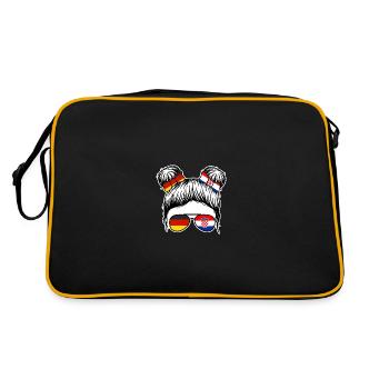 Kroaten Kroate Kroatin Hrvatska Deutschland Kroati - Retro Tasche - Schwarz/Gold - Hinten