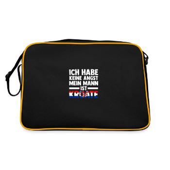 Kroaten Kroate Kroatin Hrvatska Kroatien - Retro Tasche - Schwarz/Gold - Hinten