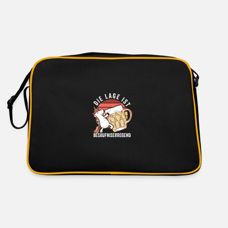 Die Lage Ist Besäufniserregend Bier Einhorn Retro Tasche